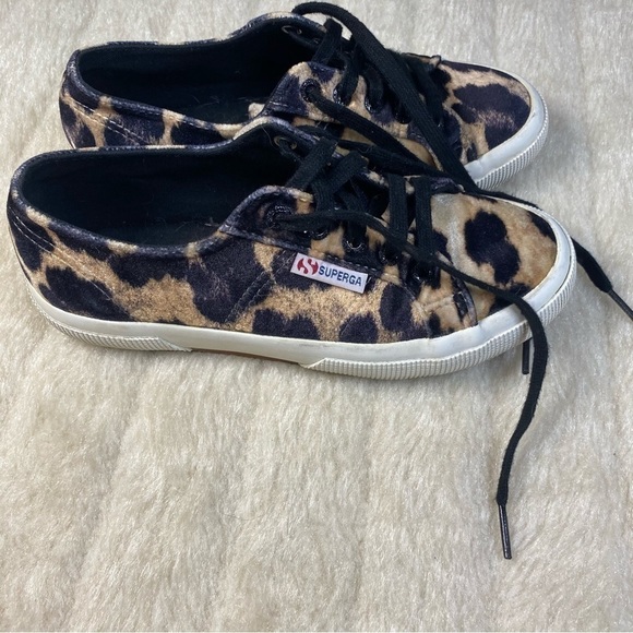 𝅺superga Velvet Leopard Print Sneakers - Picture 4 of 8